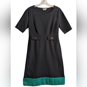 Boden Audrey Sheath Black Dress 'altered' With Trim Size 8P